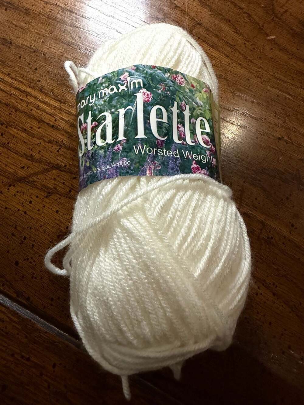 Mary Maxim Starlette Worsted Weight Yarn 100g White 001